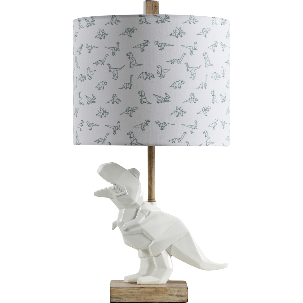 t rex white table lamp   