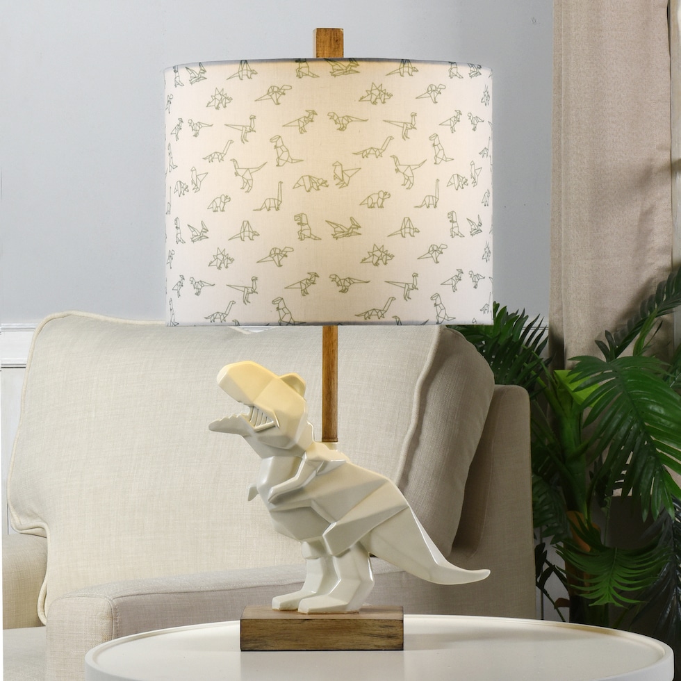 t rex white table lamp   