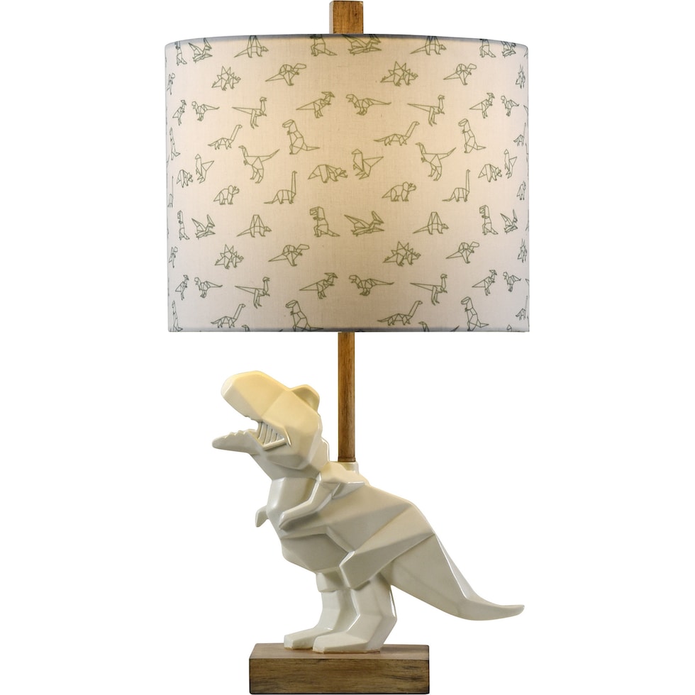 t rex white table lamp   