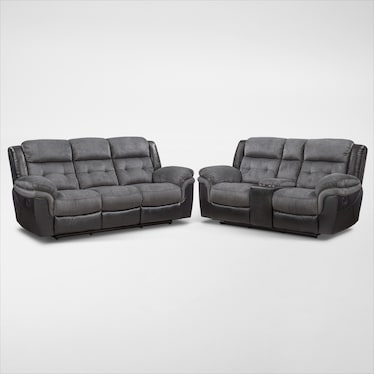 Tacoma Manual Reclining Sofa and Loveseat Set