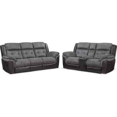 Tacoma Manual Reclining Sofa and Loveseat Set