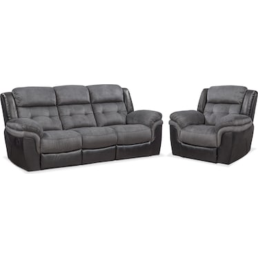 Tacoma Manual Reclining Sofa and Glider Recliner Set