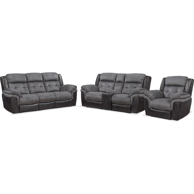 Living Room Furniture - Tacoma Manual Reclining Sofa, Loveseat and Glider Recliner