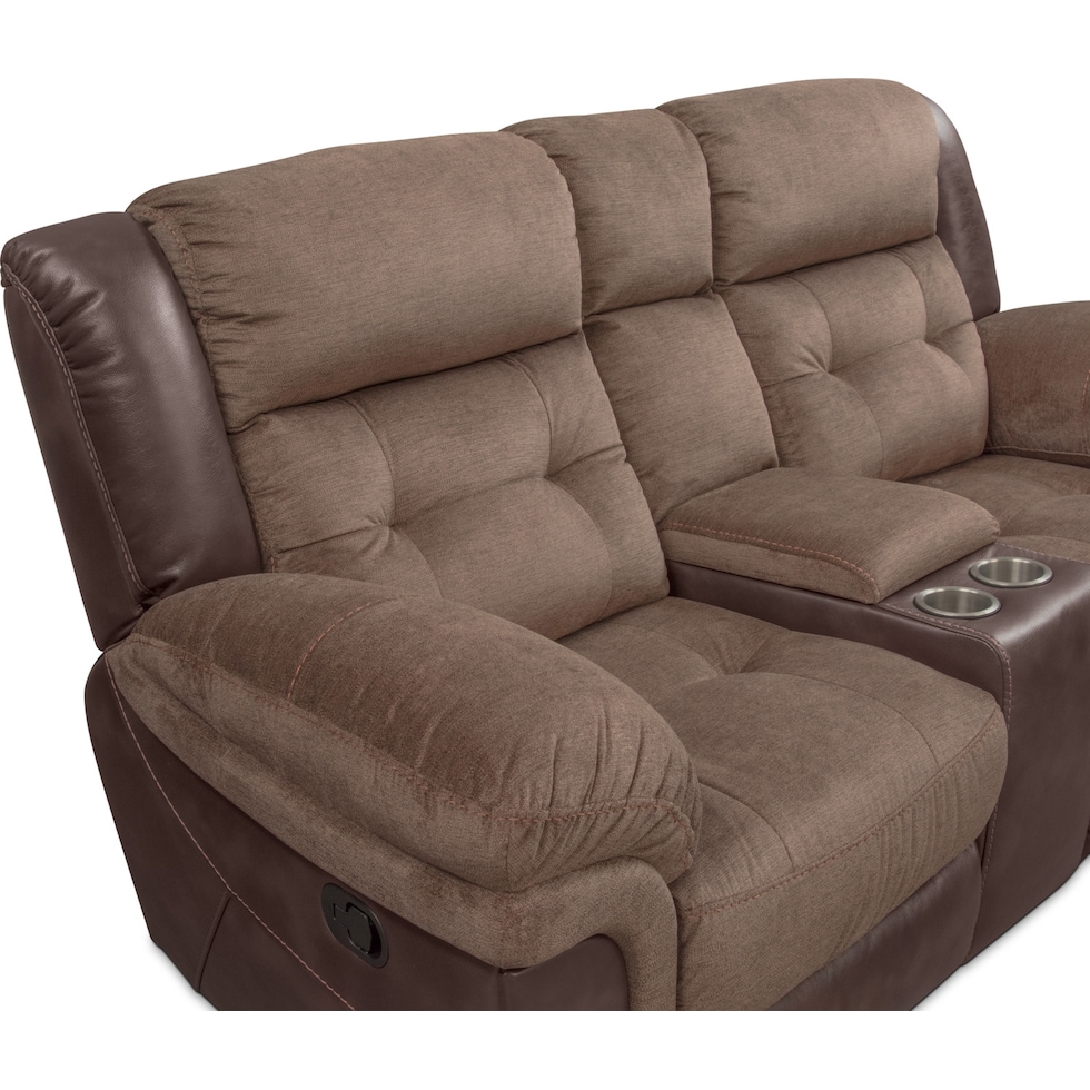 tacoma manual dark brown loveseat   