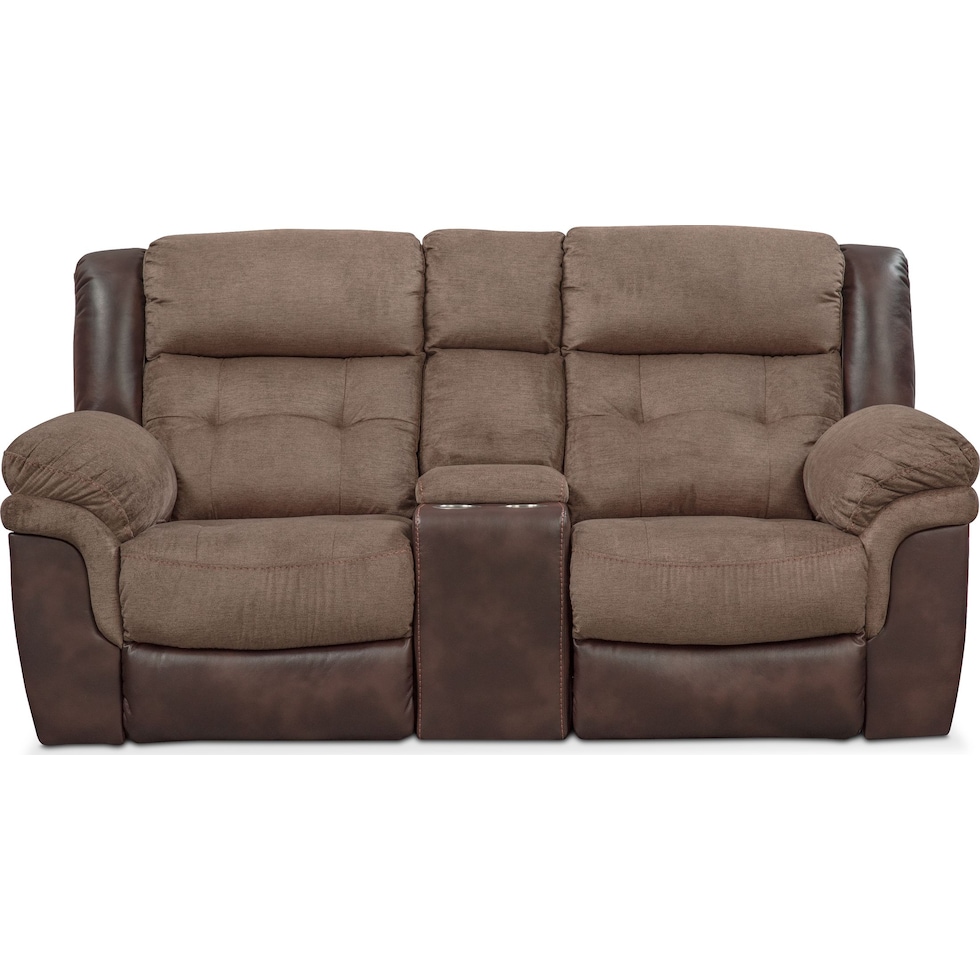 tacoma manual dark brown loveseat   