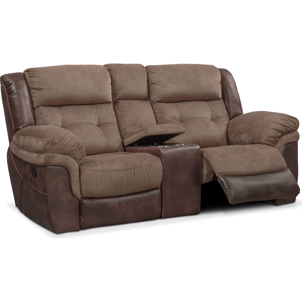 tacoma manual dark brown loveseat   