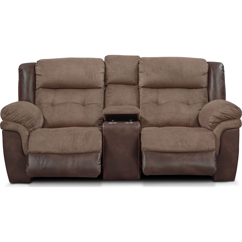 tacoma manual dark brown loveseat   