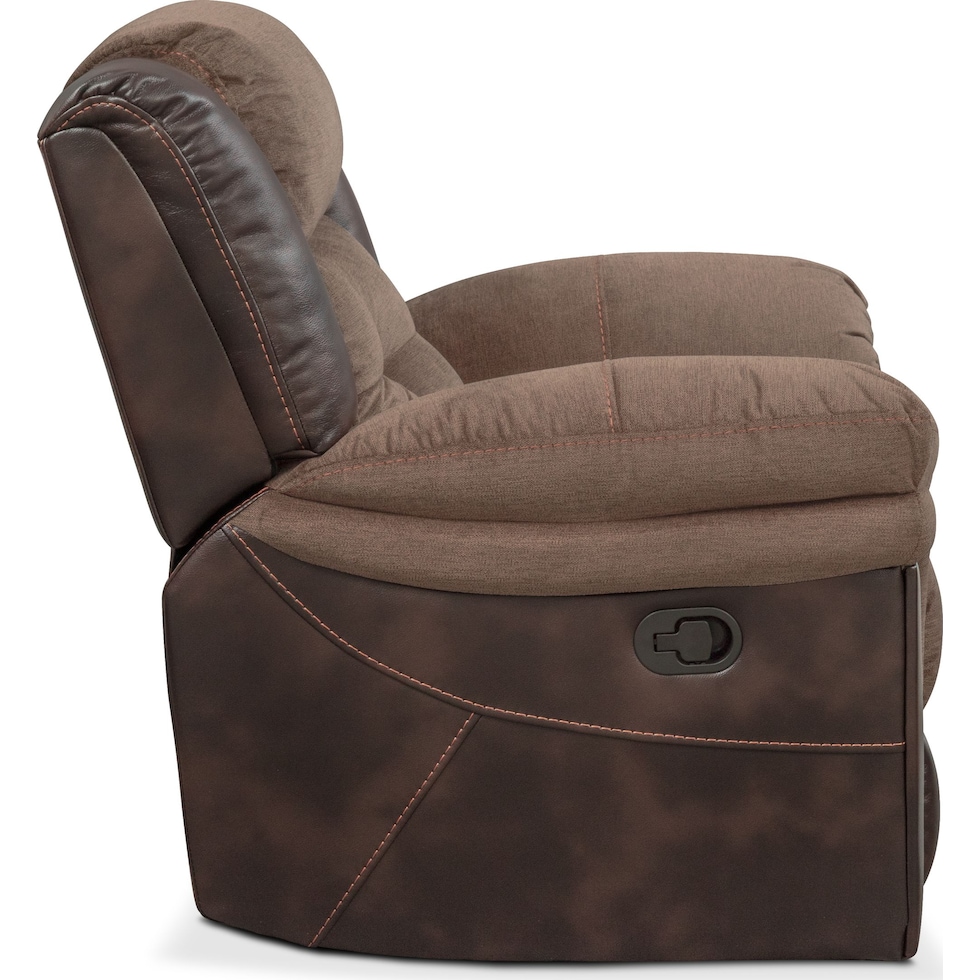 tacoma manual dark brown recliner   