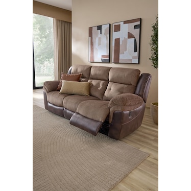 Tacoma Manual Reclining Sofa - Brown