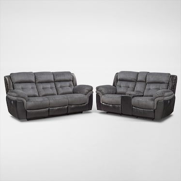 Tacoma Dual-Power Reclining Sofa and Loveseat Set