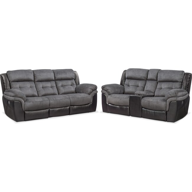 Living Room Furniture - Tacoma Dual-Power Reclining Sofa and Loveseat Set