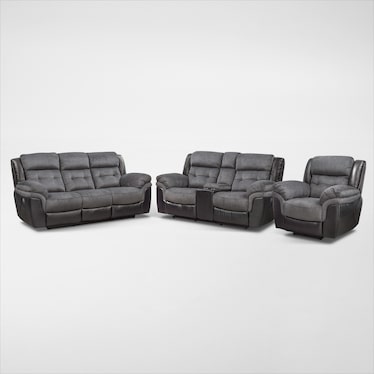 Tacoma Dual-Power Reclining Sofa, Loveseat and Recliner
