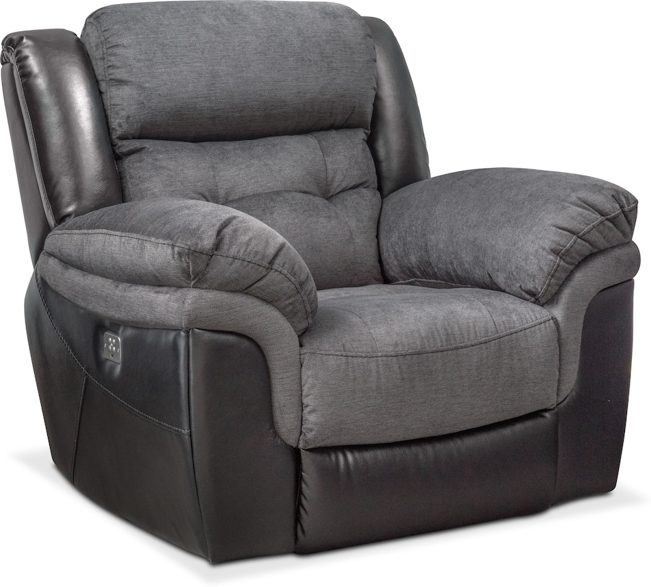 DualPower Reclining Sofa, Loveseat and Recliner Black American Signature Furniture