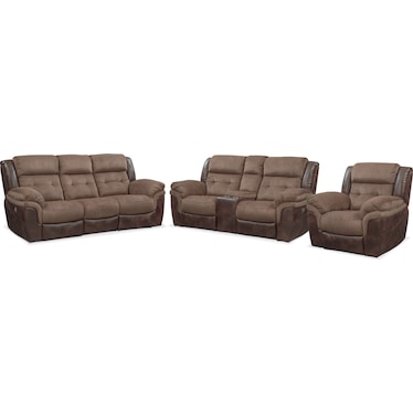 Tacoma Dual-Power Reclining Sofa, Loveseat and Recliner Set