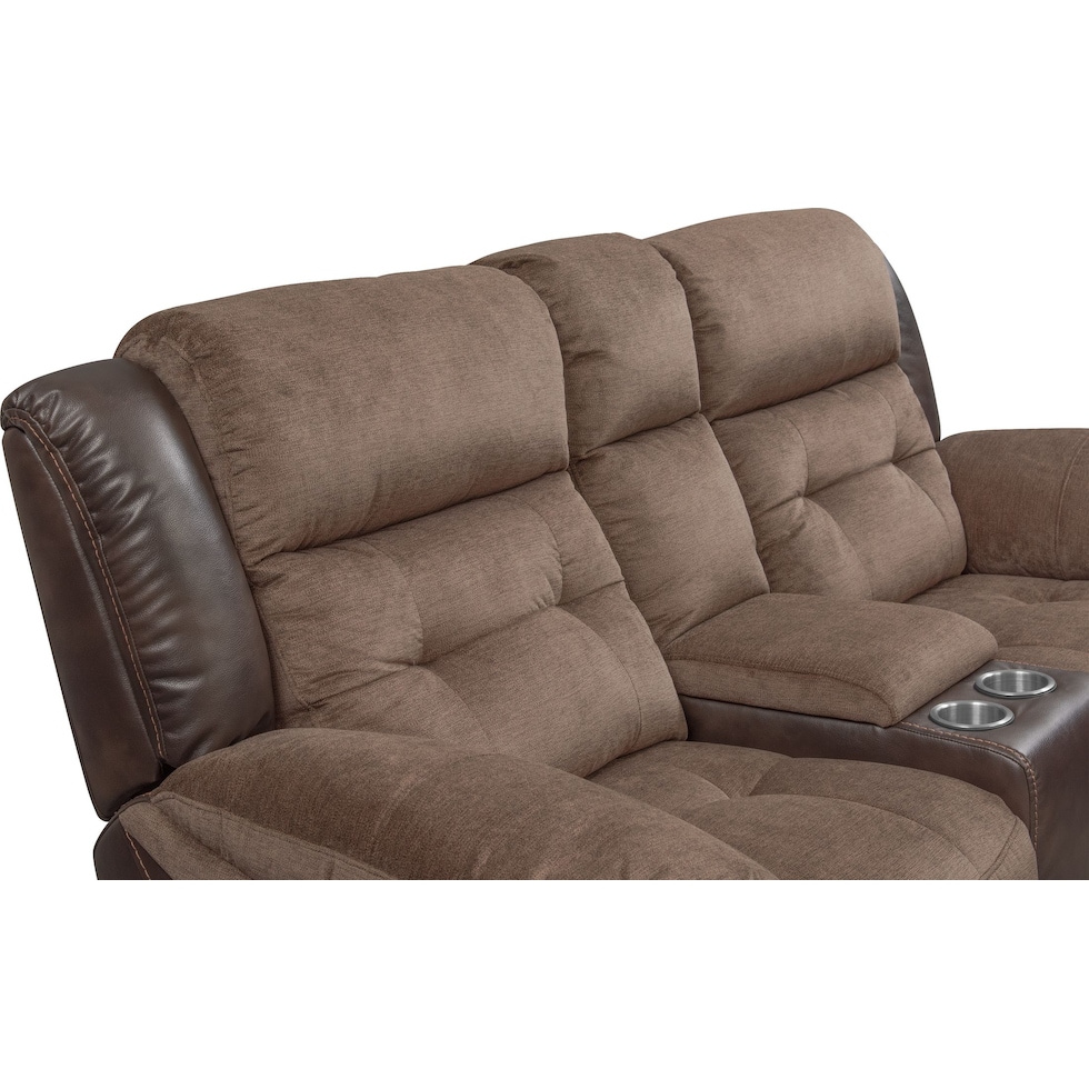 tacoma power dark brown loveseat   