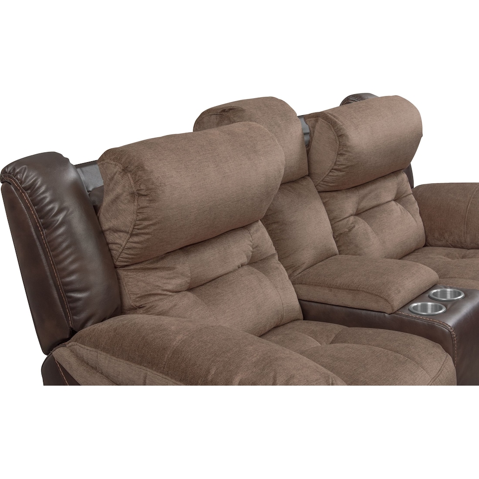 tacoma power dark brown loveseat   