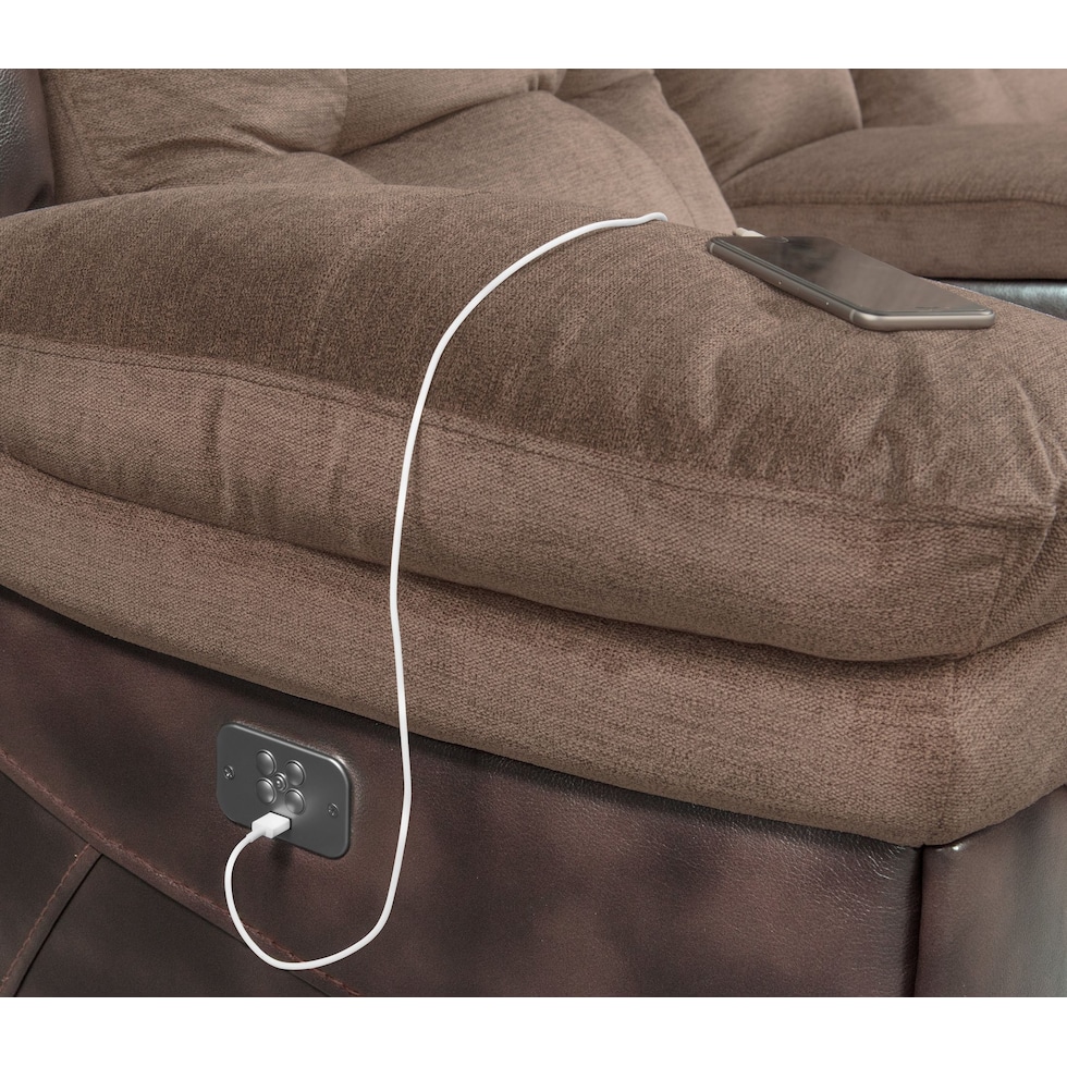 tacoma power dark brown loveseat   