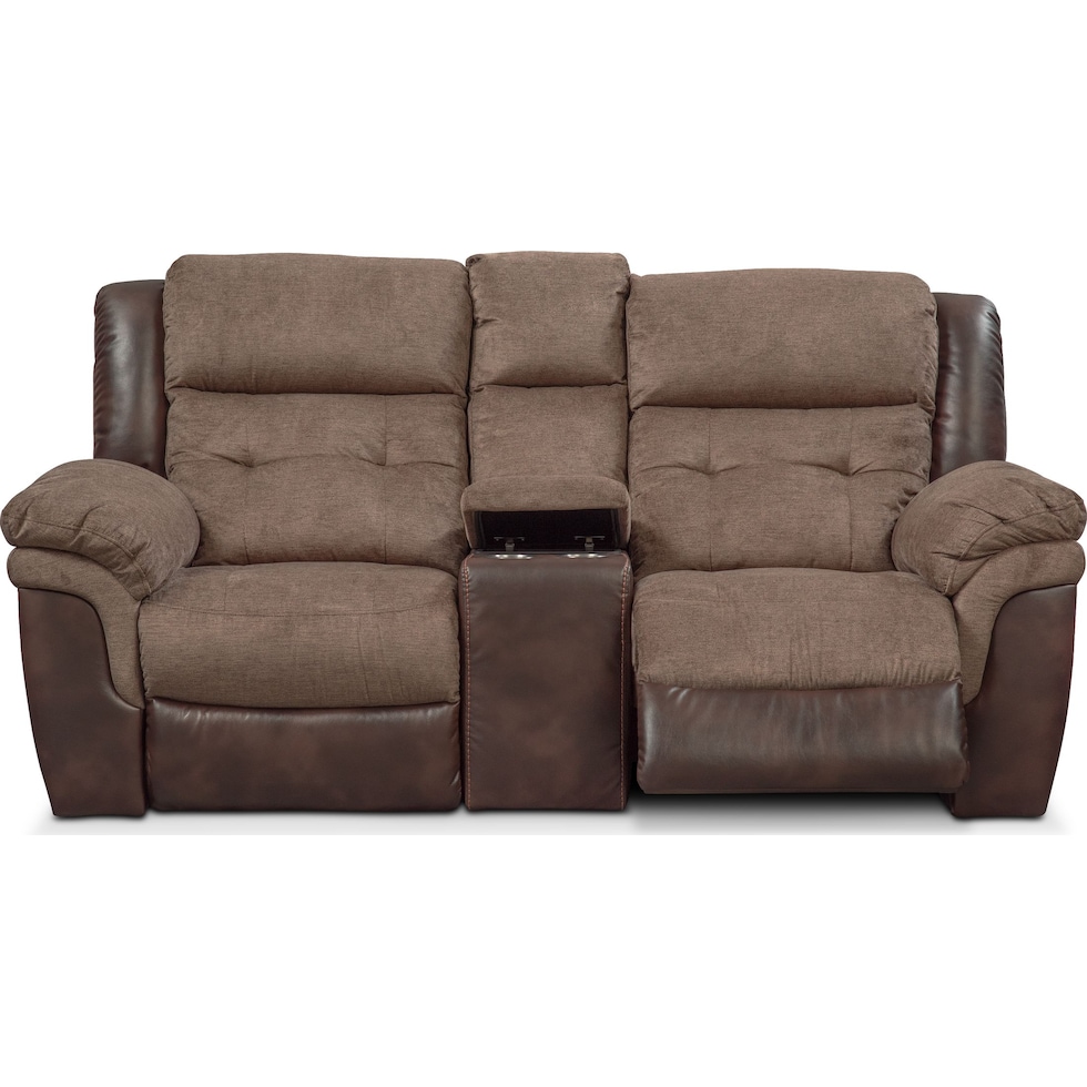 tacoma power dark brown loveseat   