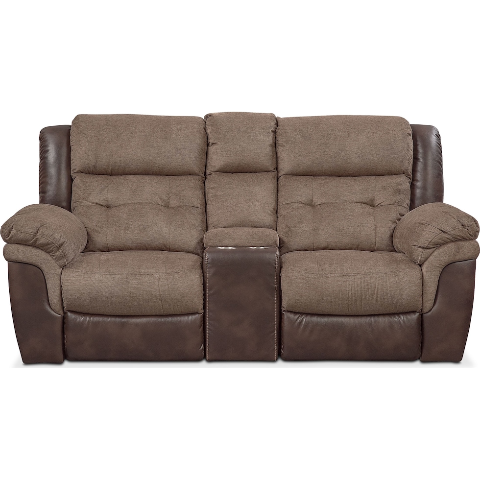 tacoma power dark brown loveseat   