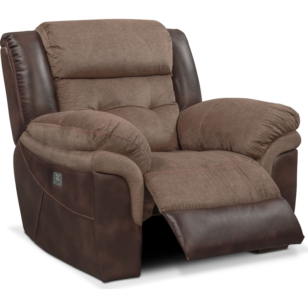 tacoma power dark brown recliner   