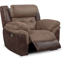 tacoma power dark brown recliner   