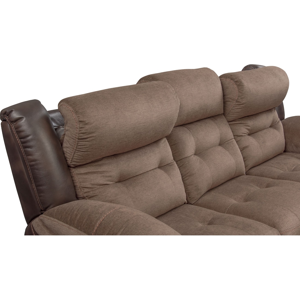 tacoma power dark brown sofa   