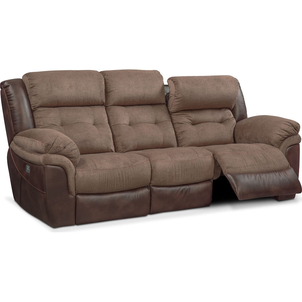 tacoma power dark brown sofa   