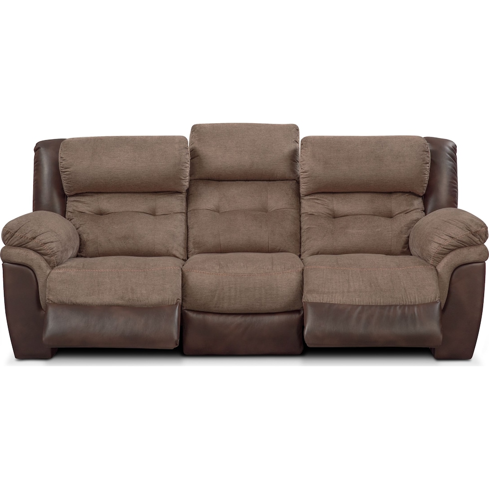 tacoma power dark brown sofa   