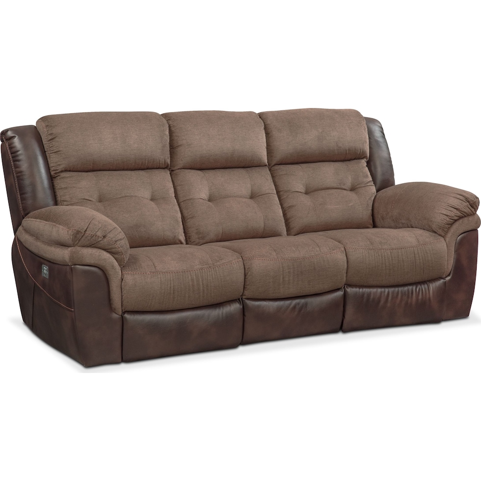 tacoma power dark brown sofa   