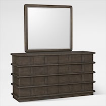 tahoe bedroom dark brown dresser and mirror   