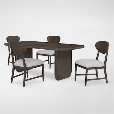 Tahoe Rectangular Dining Table with 4 Wood Back Side Chairs