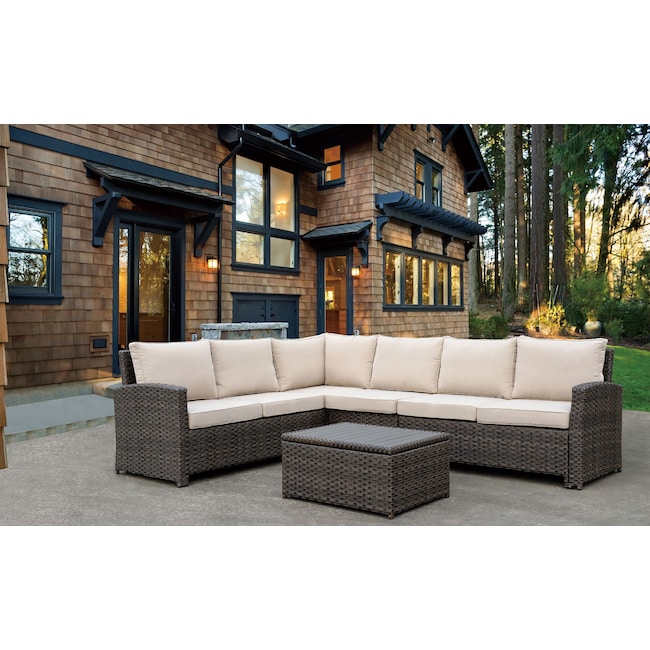 Outdoor Furniture - Tahoe Outdoor Sectional and Coffee Table Set