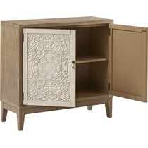 tammy walnut cream accent cabinet   