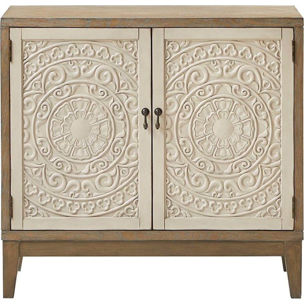 tammy walnut cream accent cabinet   