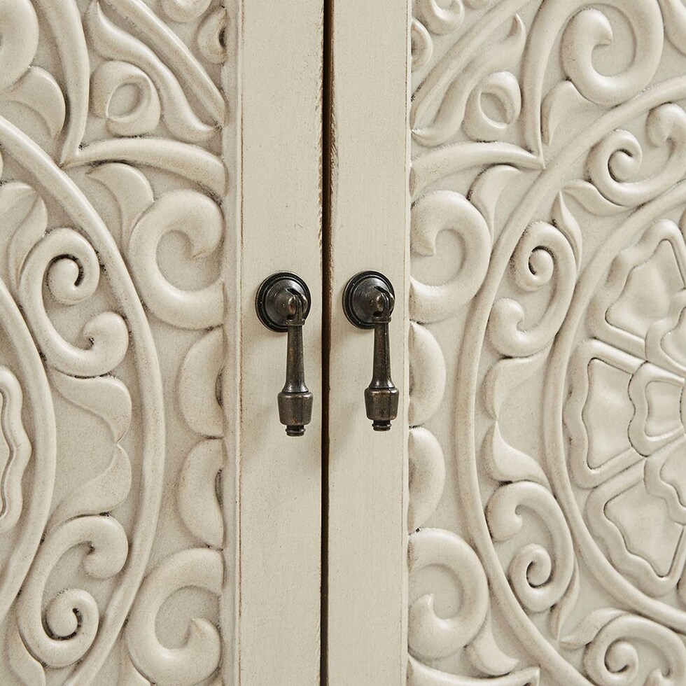 tammy walnut cream accent cabinet   