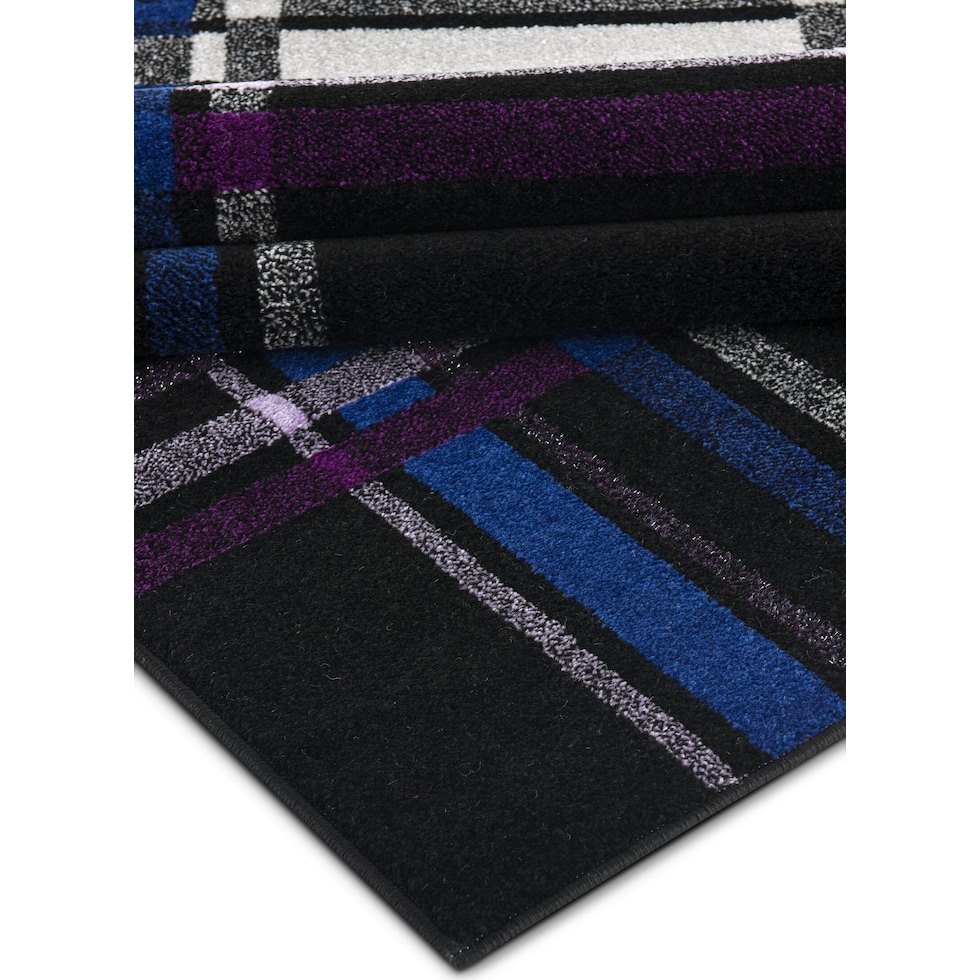 tartan plaid black area rug  x    