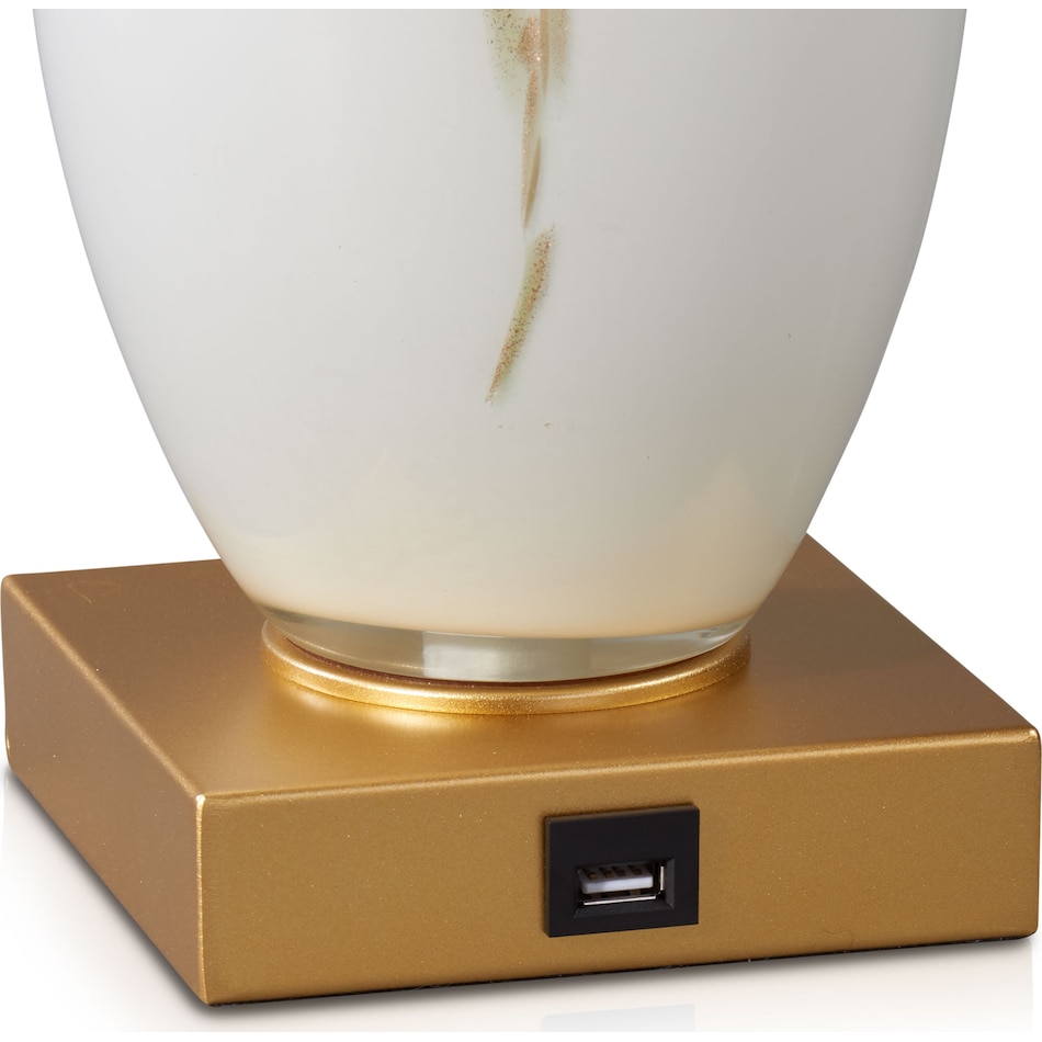 tawny white and gold table lamp   