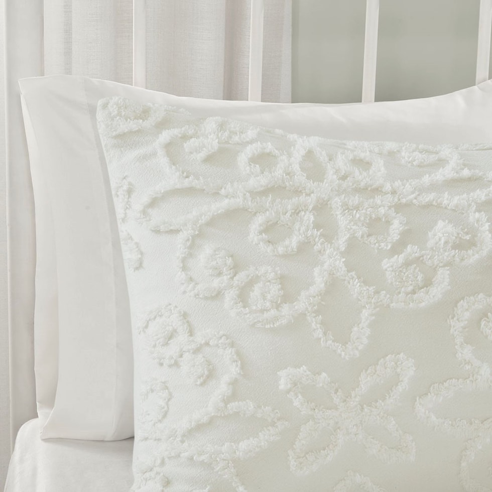 taylor white full queen bedding set   
