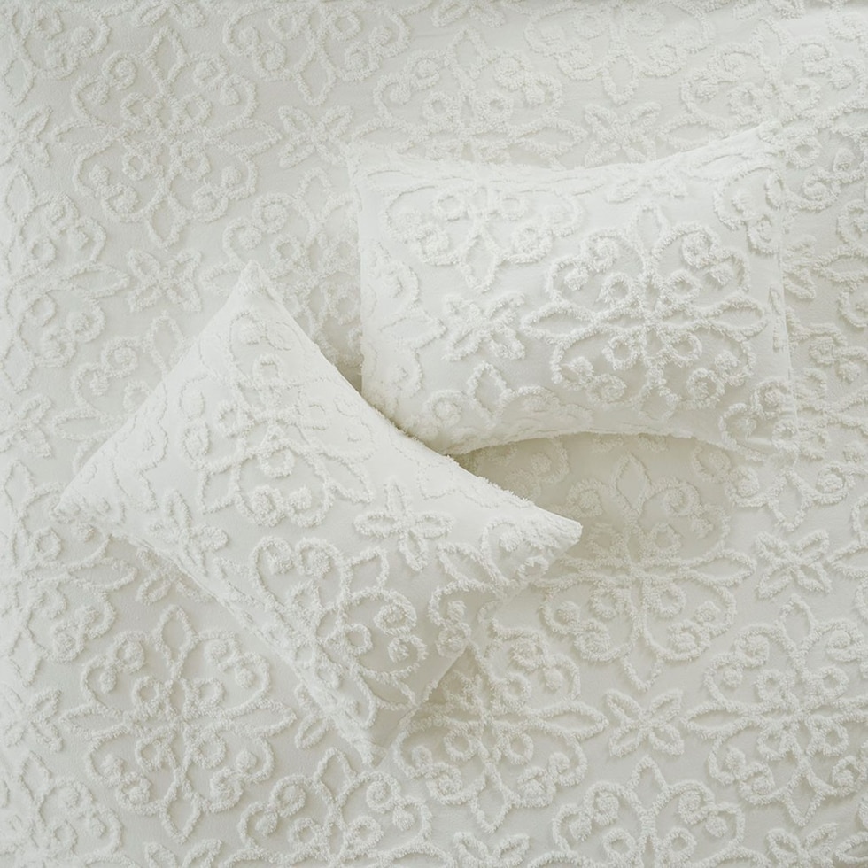 taylor white full queen bedding set   