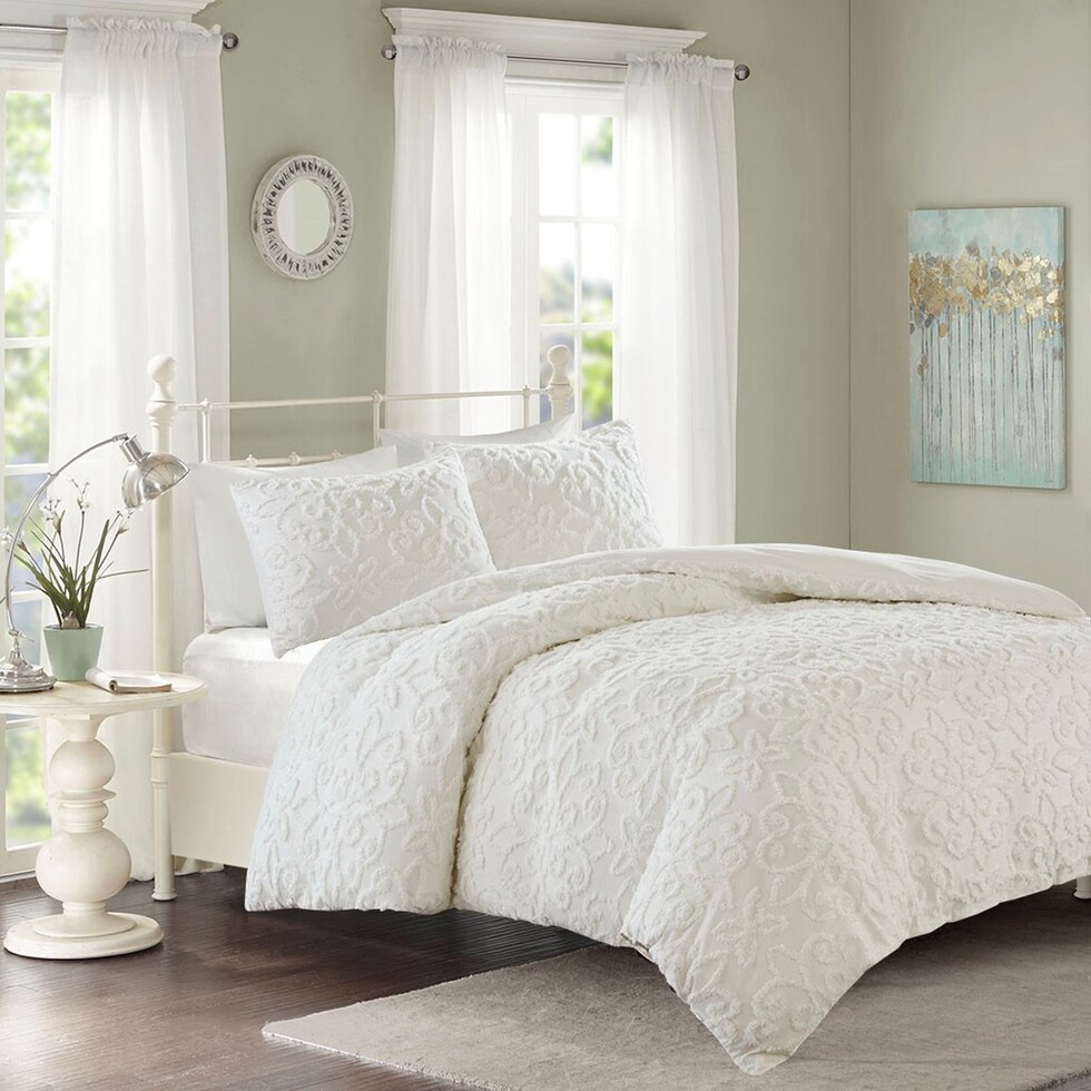 taylor white king california king bedding set   