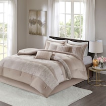 teagan light brown king bedding set   
