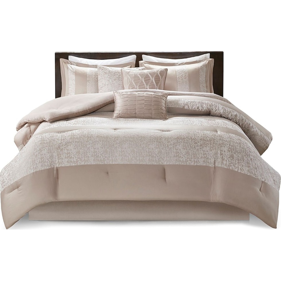 teagan light brown king bedding set   