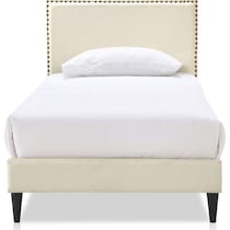 teagan white full upholstered bed   