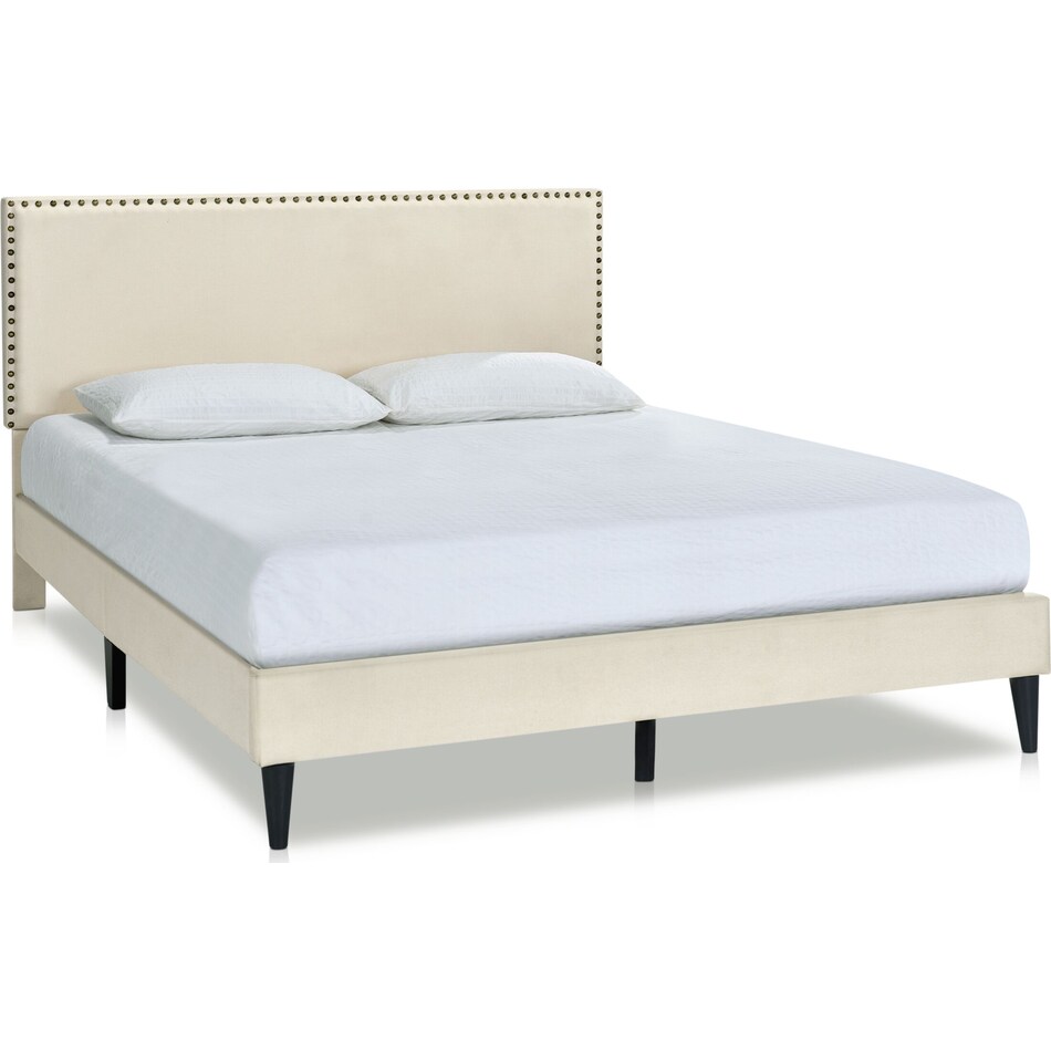 teagan white king upholstered bed   