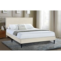 teagan white queen upholstered bed   