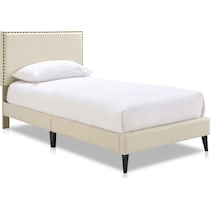 teagan white twin upholstered bed   