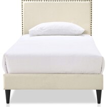 teagan white twin upholstered bed   