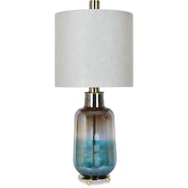 teal iridescent blue table lamp   