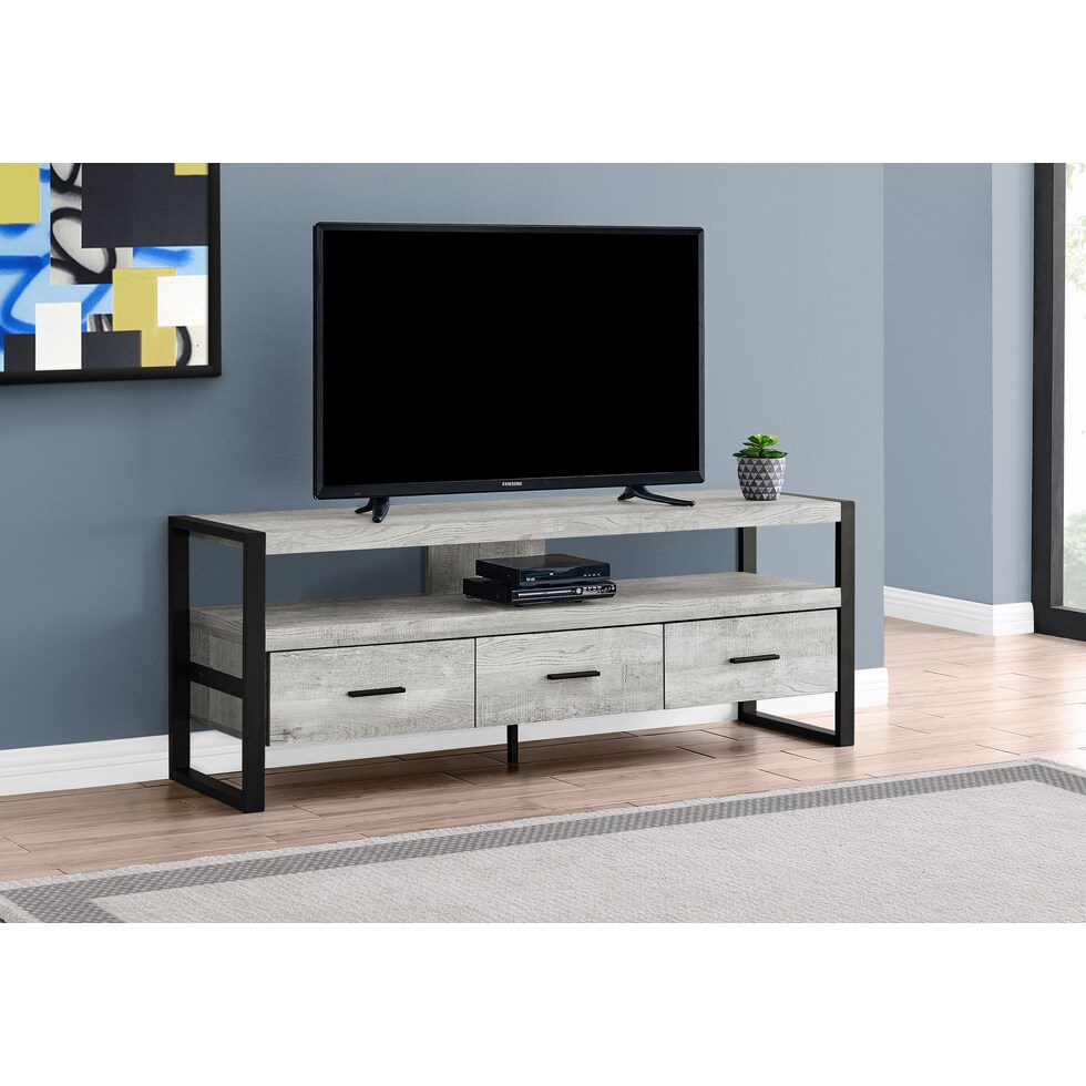 teasley gray tv stand   