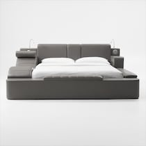 tech bed gray king bed   
